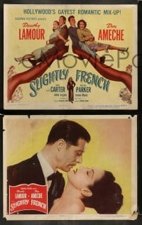 4k656 SLIGHTLY FRENCH 8 LCs '48 great images of pretty Dorothy Lamour & Don Ameche!
