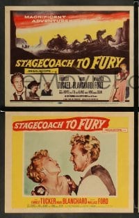 4k671 STAGECOACH TO FURY 8 LCs '56 pretty Marie Blanchard & Forrest Tucker in magnificent adventure