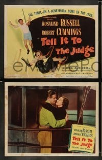 4k692 TELL IT TO THE JUDGE 8 LCs '49 Robert Cummings, gorgeous Rosalind Russell!