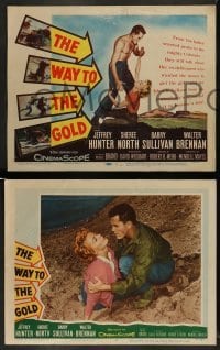4k752 WAY TO THE GOLD 8 LCs '57 cool images of Jeffrey Hunter & sexy Sheree North, Barry Sullivan!