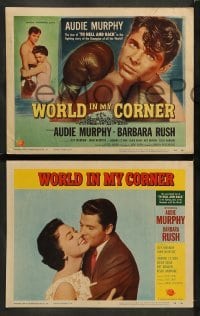 4k776 WORLD IN MY CORNER 8 LCs '56 great images of champion boxer Audie Murphy!