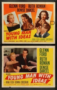 4k786 YOUNG MAN WITH IDEAS 8 LCs '52 Glenn Ford with sexy Ruth Roman, Denise Darcel & Nina Foch!