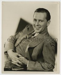 4m118 BEN LYON 8x10.25 still '30s great smiling portrait in suit & tie with his hands clasped!