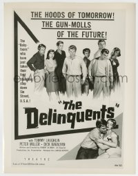 4m254 DELINQUENTS 7.75x10 still '57 great image of bad teens used for a newspaper ad!