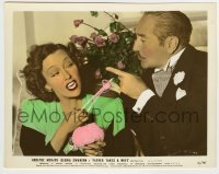 4m017 FATHER TAKES A WIFE color-glos 8x10.25 still '41 Gloria Swanson & Adolphe Menjou c/u arguing!