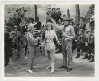 4m376 GIRL CRAZY 8.25x10 still '43 Judy Garland on stage between Mickey Rooney & Tommy Dorsey!