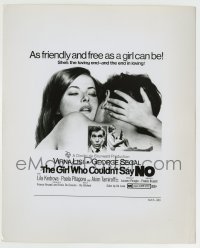 4m380 GIRL WHO COULDN'T SAY NO 8.25x10 still '69 sexy Virna Lisi, George Segal, newspaper ad!