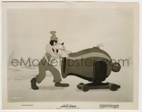 4m398 GOOFY'S GLIDER 8x10.25 still '40 Disney cartoon, he's wisely pushing cannon from the front!