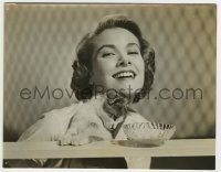 4m401 GRACE KELLY 7.25x9.5 still '48 great portrait of the beautiful star smiling with cute cat!