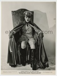 4m407 GREAT DICTATOR 7.5x10 still '40 Charlie Chaplin as Hitler-like Hynkel in cape on throne!