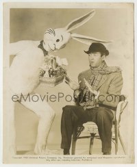 4m437 HARVEY candid 8.25x10 still '50 James Stewart talking to man wearing Easter Bunny costume!