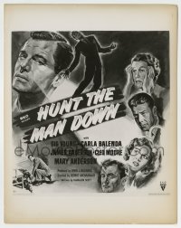 4m482 HUNT THE MAN DOWN 8x10.25 still '51 Gig Young, cool film noir art used on the six-sheet!