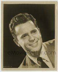 4m574 LARRY PARKS 8.25x10 still '40s head & shoulders smiling portrait over black background!
