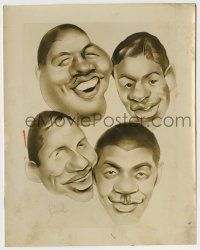 4m680 MILLS BROTHERS 8x10 still '30s Sam Berman caricature art of Harry, Herb, Donald & Skipper!