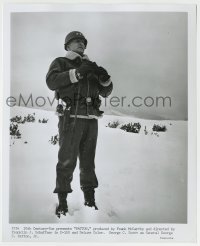 4m743 PATTON 8x10 still '70 George C. Scott standing full-length in snow as famous WWII general!
