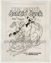 4m764 POLAR TRAPPERS 8x10.25 still '38 Disney, art of Donald Duck & Goofy used on the one-sheet!