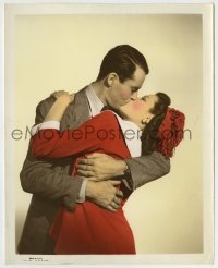 4m038 RINGS ON HER FINGERS color 8x10 still '42 Henry Fonda & Gene Tierney kissing passionately!