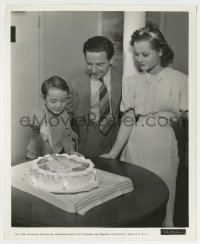 4m815 ROSE BOWL candid 8.25x10 still '36 director & Eleanore Whitney give Billy Lee birthday cake!