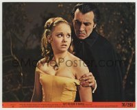 4m046 TASTE THE BLOOD OF DRACULA 8x10 mini LC #8 '70 vampire Christopher Lee & scared Linda Hayden!