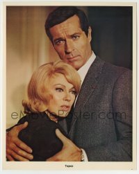 4m049 TOPAZ color 8x10 still '69 Hitchcock, c/u of Frederick Stafford & unfaithful wife Dany Robin!