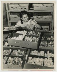 4m955 VIRGINIA WEIDLER 8x10.25 still '40 playing with Easter chicks after making Young Tom Edison!