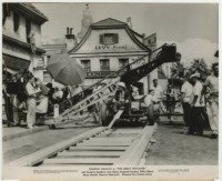 4m409 GREAT DICTATOR candid 7.75x9.5 still '40 director Charlie Chaplin on camera dolly on tracks!