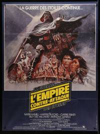 4p660 EMPIRE STRIKES BACK French 1p '80 George Lucas sci-fi classic, best different artwork!