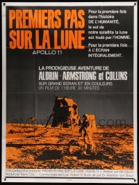 4p677 FOOTPRINTS ON THE MOON French 1p '69 real story of Apollo 11, cool image of moon landing!