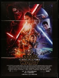 4p678 FORCE AWAKENS advance French 1p '15 December style, Star Wars: Episode VII, cool montage!