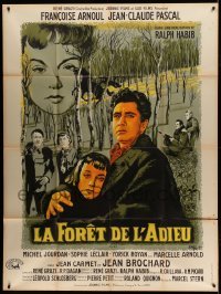 4p680 FOREST OF FAREWELL French 1p '52 Francoise Arnoul, Jean-Claude Pascal, great Delfo art!