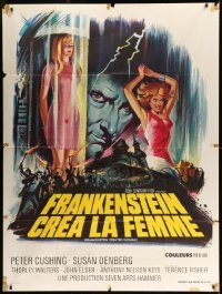 4p683 FRANKENSTEIN CREATED WOMAN French 1p '67 Peter Cushing, Susan Denberg, different horror art!