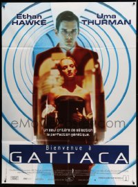 4p691 GATTACA French 1p '98 Ethan Hawke, sexy Uma Thurman, there is no gene for the human spirit!