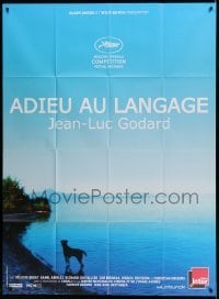 4p702 GOODBYE TO LANGUAGE French 1p '14 Jean-Luc Godard's Adieu au langage, image of dog & lake!