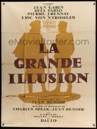 4p706 GRAND ILLUSION French 1p R58 Jean Renoir, Ferracci silhouette art of von Stroheim & Fresnay!