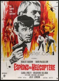 4p721 HELICOPTER SPIES French 1p '68 Robert Vaughn, David McCallum, The Man from UNCLE, Rau art!