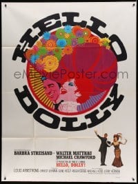4p723 HELLO DOLLY French 1p '70 art of Barbra Streisand & Walter Matthau by Richard Amsel!