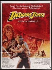 4p742 INDIANA JONES & THE TEMPLE OF DOOM French 1p '84 completely different art by Michel Jouin!