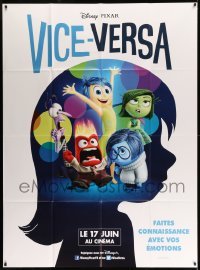 4p744 INSIDE OUT advance French 1p '15 Walt Disney, Pixar, the voices inside your head, profile art!
