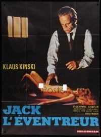 4p746 JACK THE RIPPER French 1p '79 Jess Franco, different image of Klaus Kinski & naked victim!