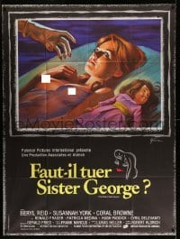 4p751 KILLING OF SISTER GEORGE French 1p '71 different Grinsson art of naked Susannah York, Aldrich