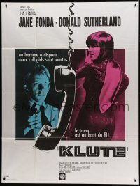 4p755 KLUTE French 1p '71 Donald Sutherland helps intended murder victim & call girl Jane Fonda!