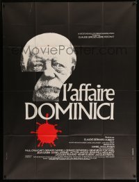 4p769 L'AFFAIRE DOMINICI French 1p '73 super close up of Jean Gabin in bloody question mark!