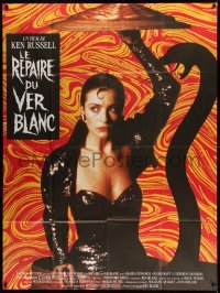 4p770 LAIR OF THE WHITE WORM French 1p '90 Ken Russell, image of sexy Amanda Donohoe w/ snake shadow