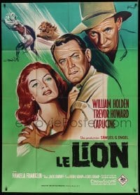 4p787 LION French 1p '63 different art of William Holden, Trevor Howard & Capucine by Grinsson!