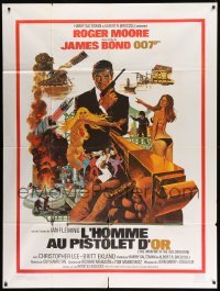 4p807 MAN WITH THE GOLDEN GUN CinePoster REPRO French 1p R85 art of Moore as James Bond by McGinnis!
