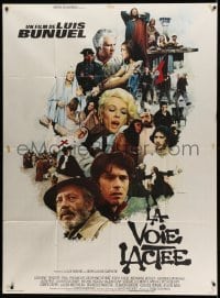 4p822 MILKY WAY French 1p '69 Luis Bunuel's La Voie Lactee, Pierre Clementi, cast montage!