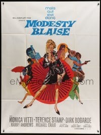 4p826 MODESTY BLAISE French 1p '66 Bob Peak art of sexiest female secret agent Monica Vitti!
