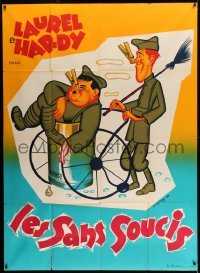 4p848 PACK UP YOUR TROUBLES French 1p R50s wacky different Belinsky art of Laurel & Hardy!