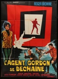 4p852 PASSWORD: KILL AGENT GORDON French 1p '66 different Belinsky art of spy shootout silhouette!
