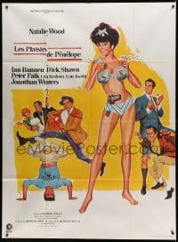 4p853 PENELOPE French 1p '68 Maurice Thomas art of sexiest Natalie Wood with big money bags & gun!